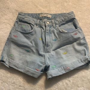 Zara basic shorts light wash